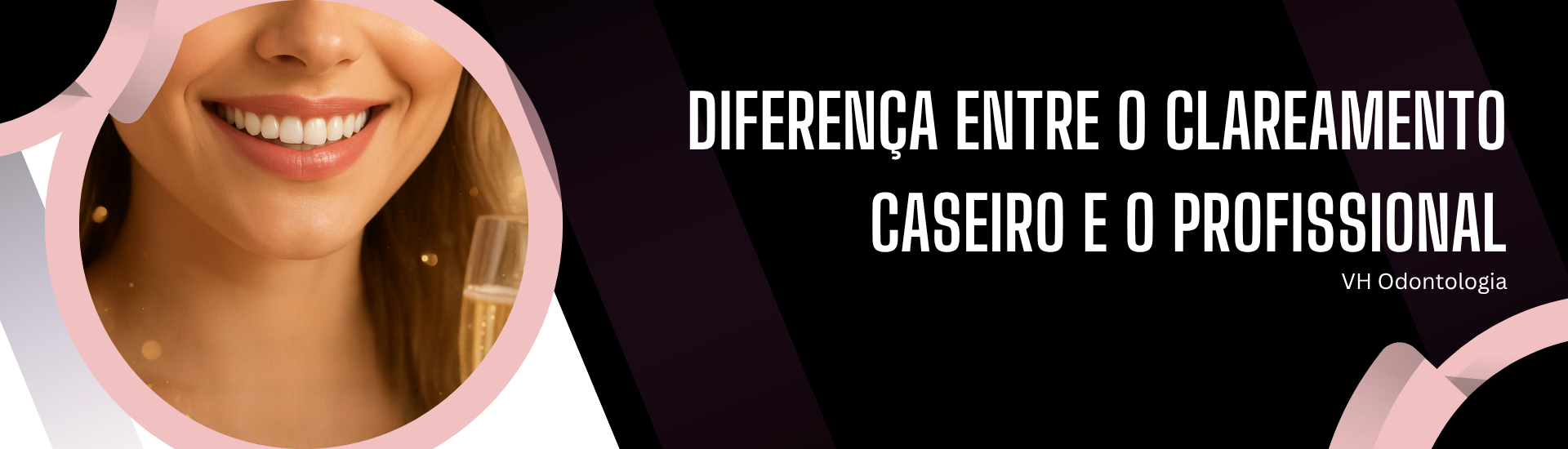 Clareamento dental profissional sendo realizado por dentista, mostrando paciente sorrindo e resultado de dentes mais brancos.
